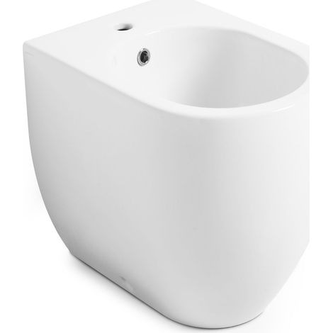 Bidet Flo filomuro rialzato cm. 54x37 in ceramica bianco lucido