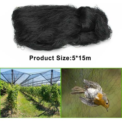 Filet Protection Oiseaux, 5 x 15m Filet Oiseaux, Filet Voliere, Filet Poulailler, Filet Poules, Réutilisable Filet Anti Pigeon Convient pour Protéger Potagers Fruits Contre Dommages (1/5)