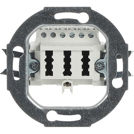 Busch-Jaeger Inserto de caja de conexión TAE 2x 6/6 NFN Diseño recto 3 veces blanco alpino (0243/04), 2CKA000230A0392