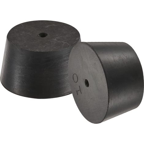 Caoutchouc Conique Bouchon 42mm à 50mm avec Trou Noir pour Bouchons, Liège, Bouchon d'égout, Bouchon tuyau d'eau, Bouchons pour instruments expérimentaux 3 Pièces (1/5)