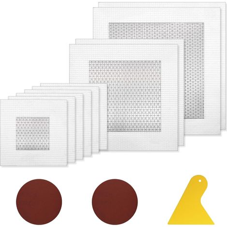 10/15/20cm Self Adhesive Wall Repair Patch Aluminum Foil Net Galvanized Fiber Patch Cover Drilling Holes Cracks in Plaster 13pcs (1/5)