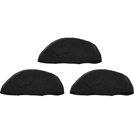 Bonnets Filet 3 pièces pour Perruques en Nylon Noir, Respirants et Confortables, Élastiques (1/5)