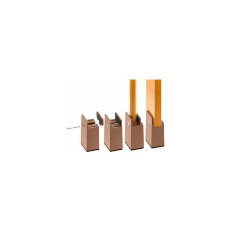 Rehausseur Pieds de Lit Reglable de 4 pouces, Rehausseurs de Meubles Robuste de 10cm, pour Épaisseur de Pied du Lit 0 à 1,5 pouces, Hauteur de Lit, Canapé, Bureau, Armoire, Support de 500 KG (1/5)
