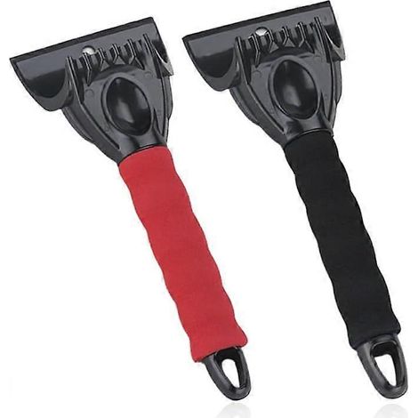 Lot de 2 grattoirs à pare-brise, grattoirs à glace, accessoires d'hiver pour voiture, grattoirs à neige portables, outils de déneigement pour voitures et fourgonnettes (1/4)
