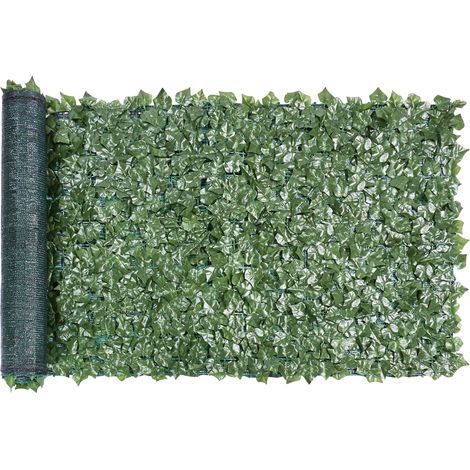 Yaheetech Siepe Finta Artificiale Rotolo di Edera Artificiale per Balcone Patio Cortile Ringhiera Giardino Verde (1/5)