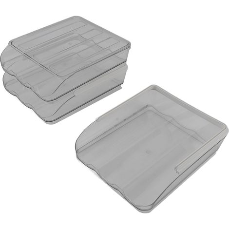 Porte-œufs pour réfrigérateur 3 étages transparent inclinable grand capacité démontable rangement œufs distributeur (1/5)