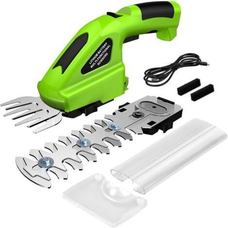 7.2V Taille-herbes et Cisaille a Gazon sans Fil, 2000mAh Taille Haies/Herbe Mini avec 2 Lames, 1100r/min,pour Couper Les Haies, Les pelouses,et USB C câble (1/5)