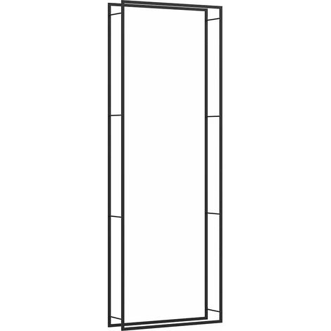 Maison Exclusive - Leñero de acero negro mate 110x28x312 cm (1/5)