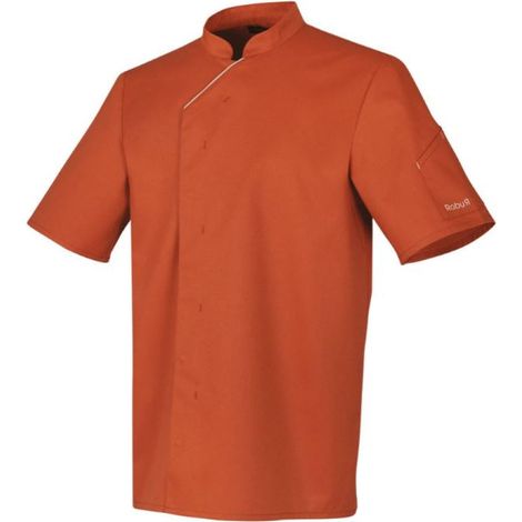 Veste de cuisine mixte manches courtes col Mao Robur HARTI Terracotta 3XL. (1/2)