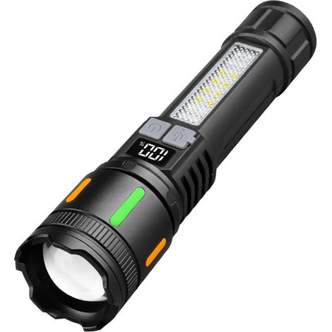 Taschenlampen, LED-Taschenlampen, wiederaufladbare Taschenlampen, weiße Lasertaschenlampen mit variablem Fokus, ultrahelle Taschenlampen, Seitenmarkierungsleuchten, Outdoor-Taschenlampen