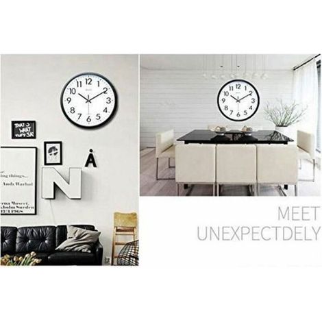 Horloge Murale - Diamètre 25 Cm - Cadran Transparent - Mouvement Quartz Silencieux - 1 Pièce (1/4)