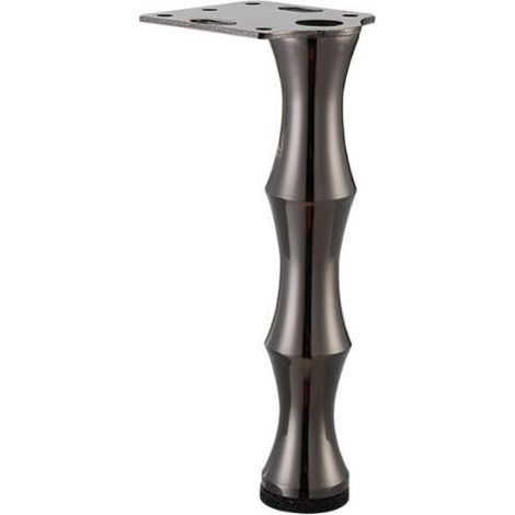 x Pieds de meubles légers et luxueux en bambou et métal (19 cm (noir canon de fusil) (1/4)