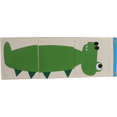 Sac de rangement mural à 3 compartiments pour armoire ou lit bébé, motif animal en feutrine crocodile, 100,6 x 34,9 cm