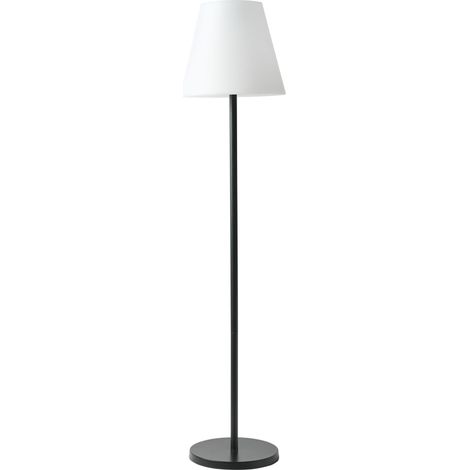 Lampada da tavolo solare a LED per esterni in materiale sintetico bianco impermeabile con base in ferro nero Fonesca (1/5)