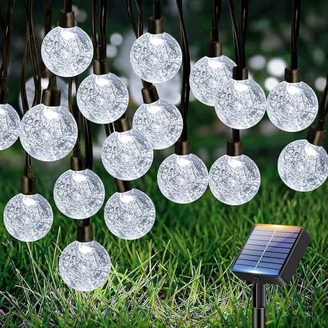 10 m Outdoor Solar Fairy Lights, LED Solar String Lights, IP65 Waterproof, 8 Modes Solar Outdoor Light for Garden, Terrace, Balcony, Party, Christmas, Decoration, Cool White (1/5)