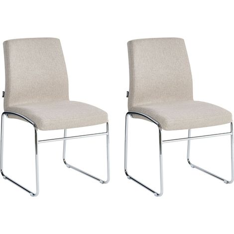 Esszimmerstuhl 2er Set LECCO Stoff Beige
