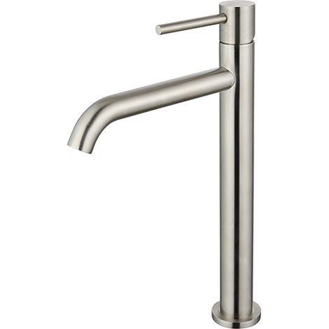 Edouard Rousseau – Mitigeur lavabo haut SCRIPY – Bec élevé pour vasque à poser – Aérateur économie d’eau 6,6 L/min – Corps laiton avec flexibles inox (1/2)