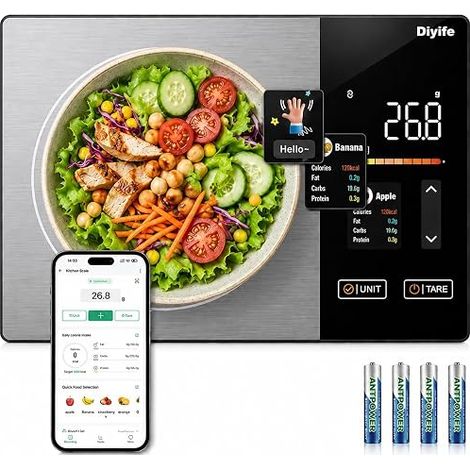 Diyife Balance Alimentaire avec Écran TFT Couleur, APP (1/5)