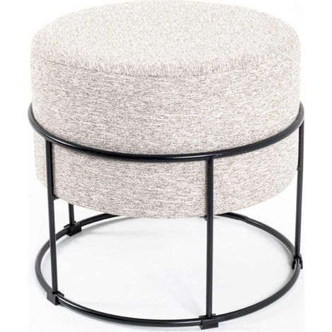 Tabouret Rond Design "Socle" 48cm Naturel (1/2)