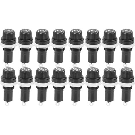 20 pièces bouchon à vis porte-fusible boîtier de prise pour fusibles à Tube de verre 5x20mm