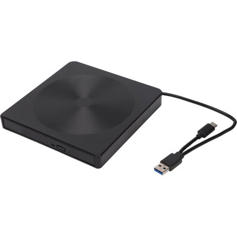 Lecteur DVD externe USB 3.0 avec interface USB-C, conception antichoc, pratique et compatible avec les ordinateurs portables. (1/5)