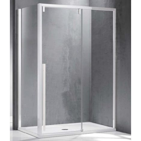 Cabine de douche SANTORINI 400 120x90 x200 cm profilé blanc (1/5)