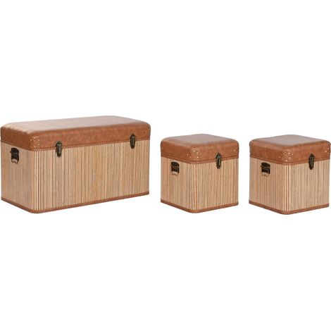 Baul Set 3 Pu Bambu 80X40X45 Marron (1/5)