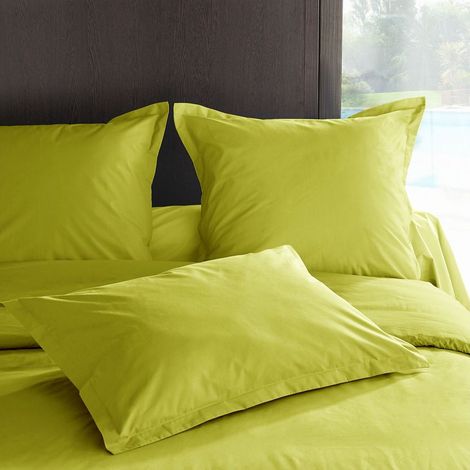 Taie de traversin anis en percale de coton 80 fils 43 x 190 cm (1/2)