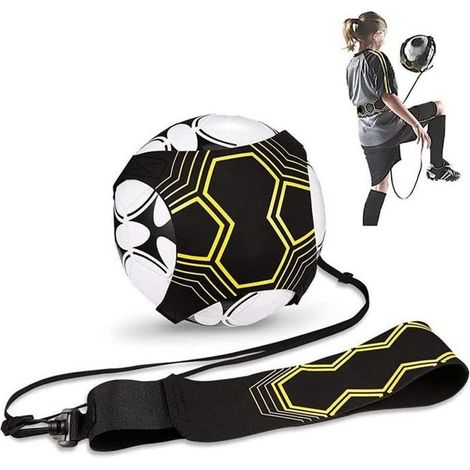 Entraîneur Solo Entraînement, 2M Practice Training Bande élastique de Foot avec Ceinture Réglable en Néoprène pour Enfants Adultes (1/5)