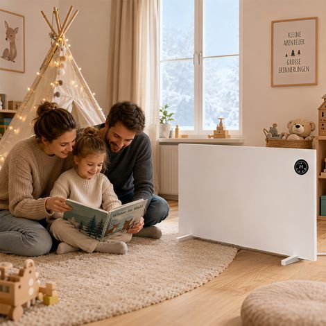 TolleTour Panneau chauffant 2 en 1 infrarouge et convection 750W , WiFi, minuterie 24 h, mode ECO, sécurité enfant (1/5)