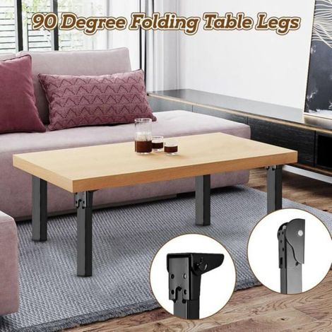 Lot de 4 pieds de table pliants, pieds de table pliables, pieds de meubles noirs pratiques, pieds de meubles en métal, p Étiquette (1/4)