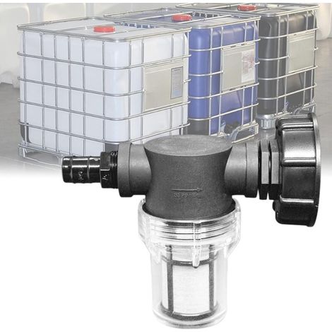 Raccord pour réservoir de robinet 1000 L, raccord pour tuyau d'arrosage avec fonction de filtrage, adaptateur pour réservoir d'eau IBC S60x6, raccord pour tuyau d'arrosage pour récupér