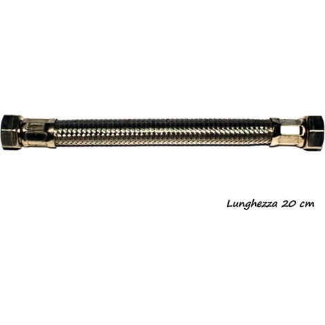 ricambio 4pz. flessibile alimentazione acciaio inox acqua calda fredda 20cm 1/2" F/F (1/3)