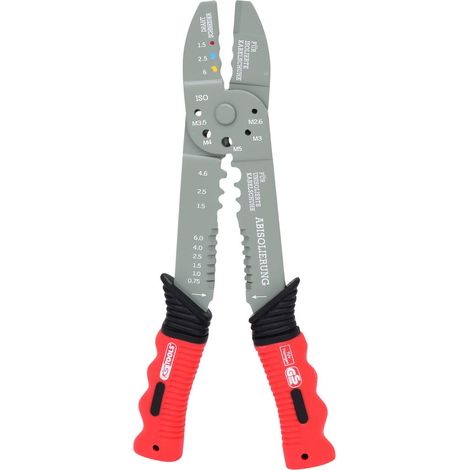 KS Tools 115.1231 Pinza a Crimpare Multifunzione per Capicorda Preisolati e non Isolati, 40 mm