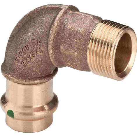 Courbe laiton 90° mâle à visser 1/2 - femelle à sertir ø18