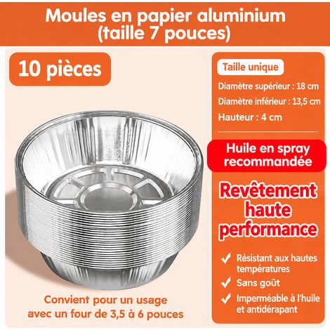 Plats Aluminium 7 pouces 3,5-6L Cuisson Air Fryer 5 achetés 5 offerts pulvérisateur d'huile offert plats en aluminium universels pour 3,5-6 litres 1 kg – Livraison gratuite