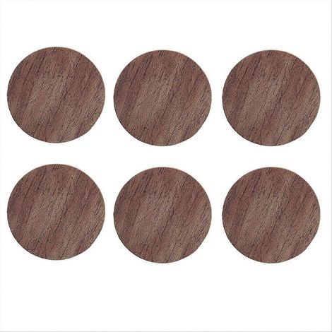 Ensemble de 6 dessous de verre, sets de table, sous-verres, coussins pour tasses à thé et à café, support isolé antiadhésif en similicuir imitation bois pour bar ou comptoir. (1/5)
