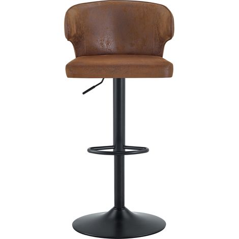Lot de 2 tabourets de bar réglables avec dossier, pivotants à 360°, base large en métal chromé, avec repose-pieds - modèle sans assise incluse (1/5)