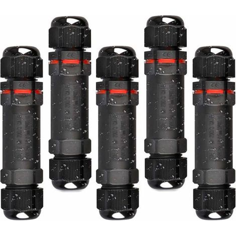 Boîte de Derivation Étanche, 5 Pcs Connecteur Électrique Éxterieur IP68, Domino Etanche Boîtier de Jonction Ø 1mm-13mm- (1/4)