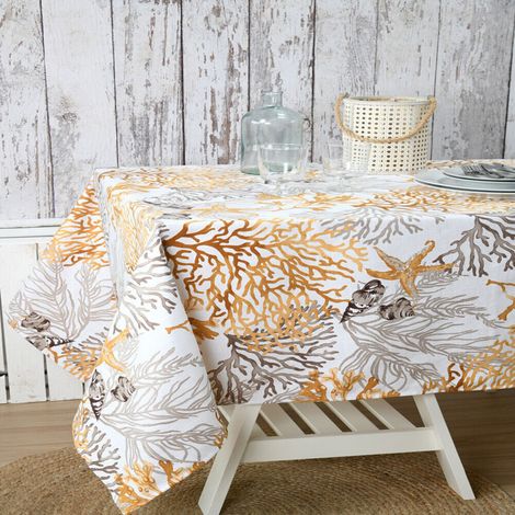 Nappe enduite Guiberon Moutarde 150 x 200 cm (1/3)