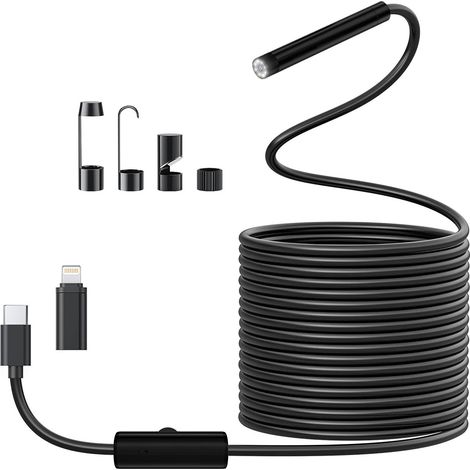 Endoscope mobile - avec 8 LED - Caméra d'inspection de canalisations sans Wi-Fi