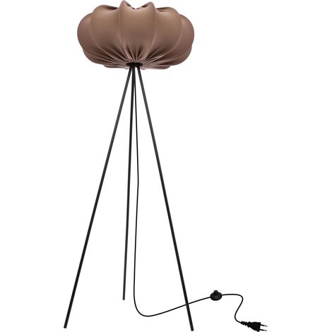 Lampadaire scandinave trépied abat-jour brun moka E27 CAFEE (1/3)