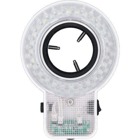 Lampe annulaire LED pour microscope, 56 LED réglables, éclairage rotatif 360°, fixation 63 mm, prise américaine (1/5)