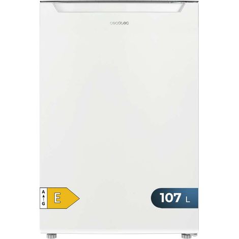 Mini réfrigérateur de 107 litres de capacité couleur blanche, classe E, température réglable (1/4)