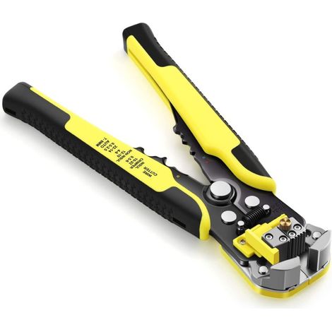 24-10 AW/34-3 Gauge/0.2-6mm Wire Stripper, Dromild Automatic Stripping Tool, 8 Inch Self-Adjusting Wire Stripper, 3 in 1 Wire Stripper for Stripping, Cutting, Crimping