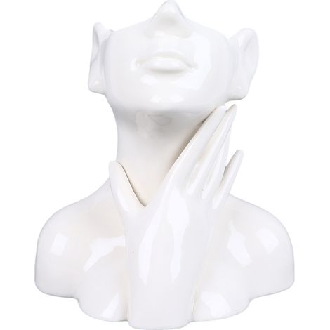 Vase en Céramique Visage Féminin Style Nordique Minimaliste pour Déco Maison Bureau Salon Chambre (1/5)