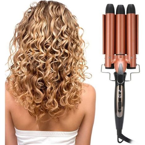 Bigoudi - Onduleur À 3 Barils - Température Réglable 80-210 ℃ - Écran LCD - Pour Cheveux Normaux À Épais - 1 Pièce
