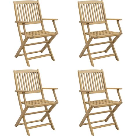 Lot de 4 Chaises pliables de jardin,Chaise d'extérieur bois massif d'acacia CFW8849620 (1/5)