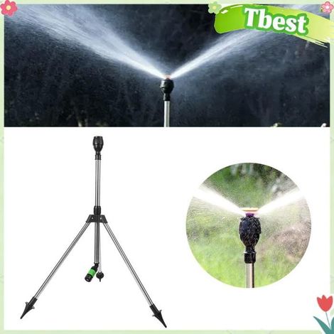 Tbest Tripod Sprinkler Trépied D'arrosage Rotatif, Arroseur de Jardin Réglable en Acier Inoxydable, Arroseur jardin outils (1/5)