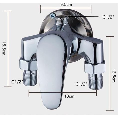 Robinetterie de douche, kit de robinetterie de douche, robinetterie de salle de bain pour chauffe-eau solaires, raccord en laiton apparent pour eau chaude et froide, interrupteur de douche G1/2 (1/3)